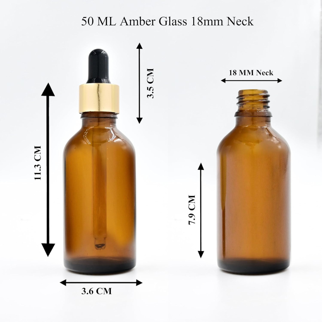Amber Round Glass Dropper Bottle with Black Silicone Teat