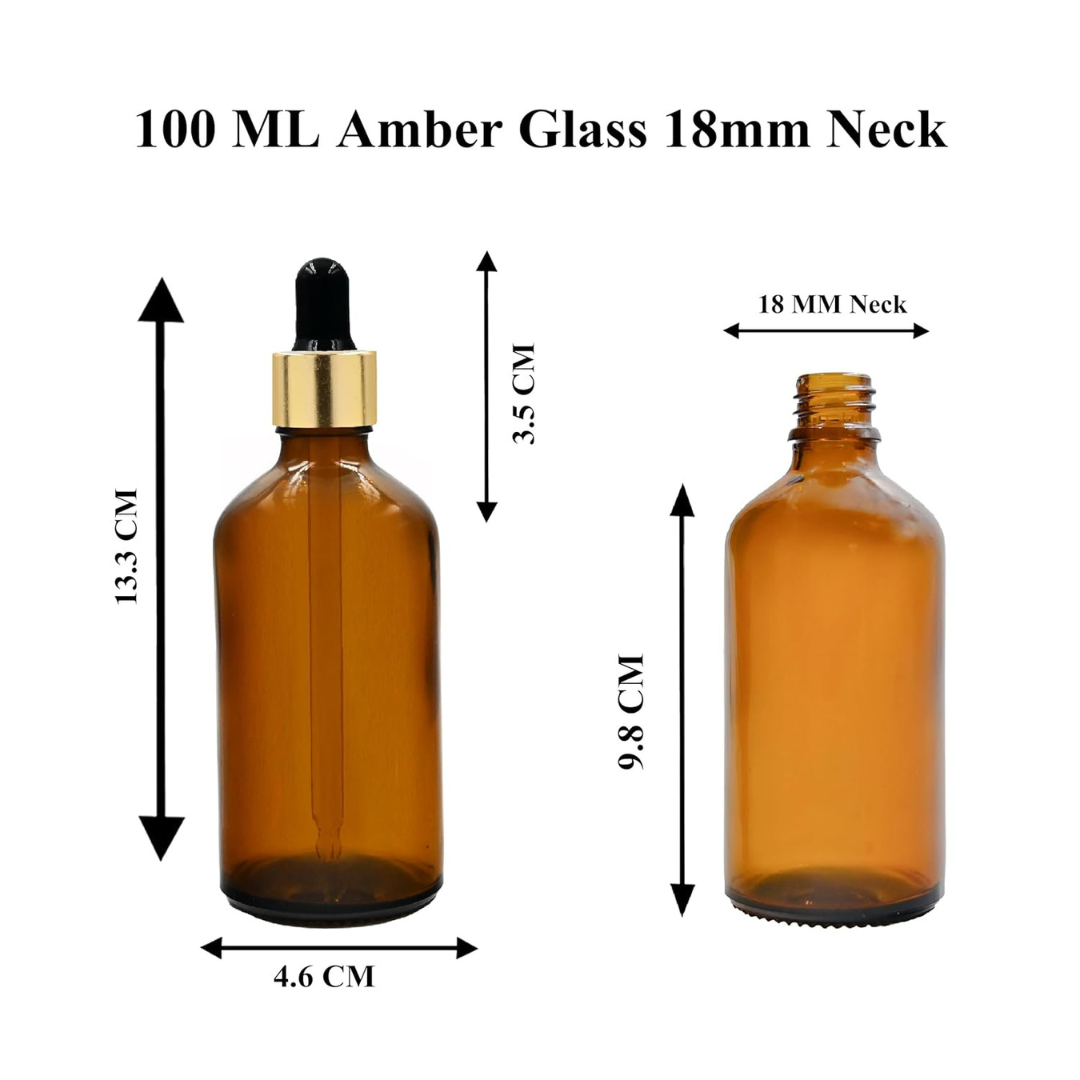 Amber Round Glass Dropper Bottle with Black Silicone Teat