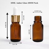 Amber Round Glass Dropper Bottle with White Silicone Teat