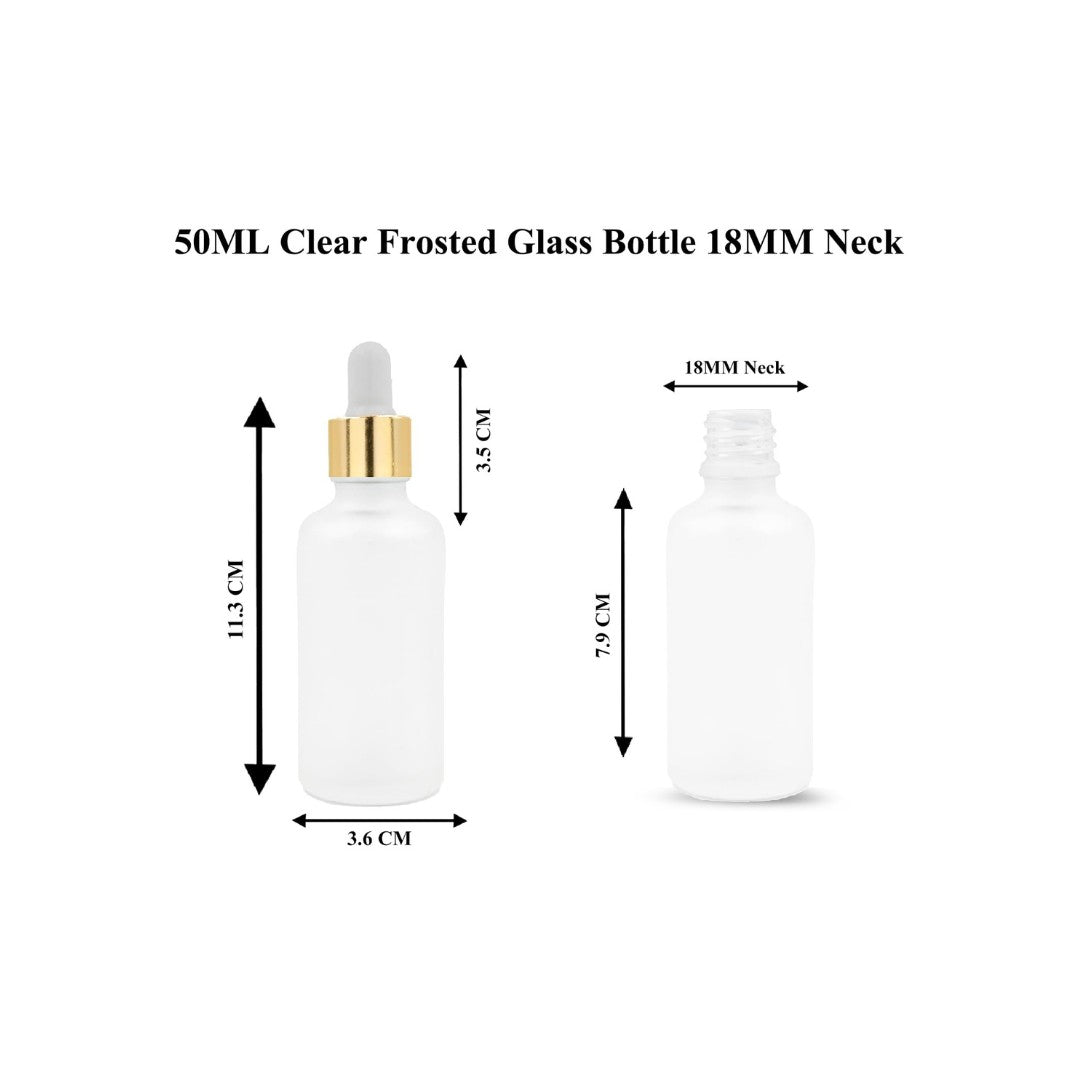 Clear Frosted Round Empty Glass Bottle with White Silicon Teat