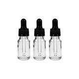 Clear Round Glass Dropper Bottle with Knurling Sleeve