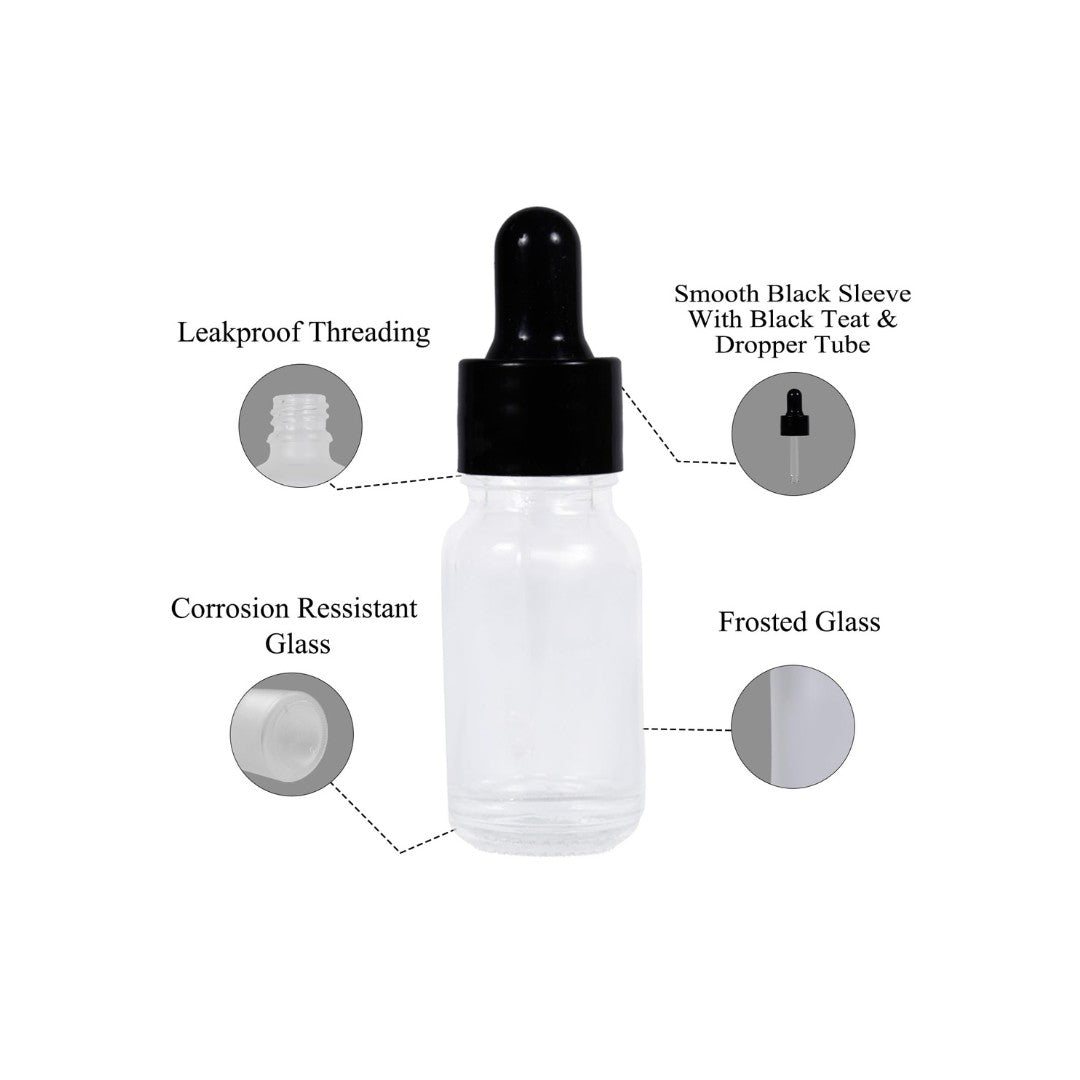Clear Frosted Round Empty Glass Bottle with Smooth Sleeve