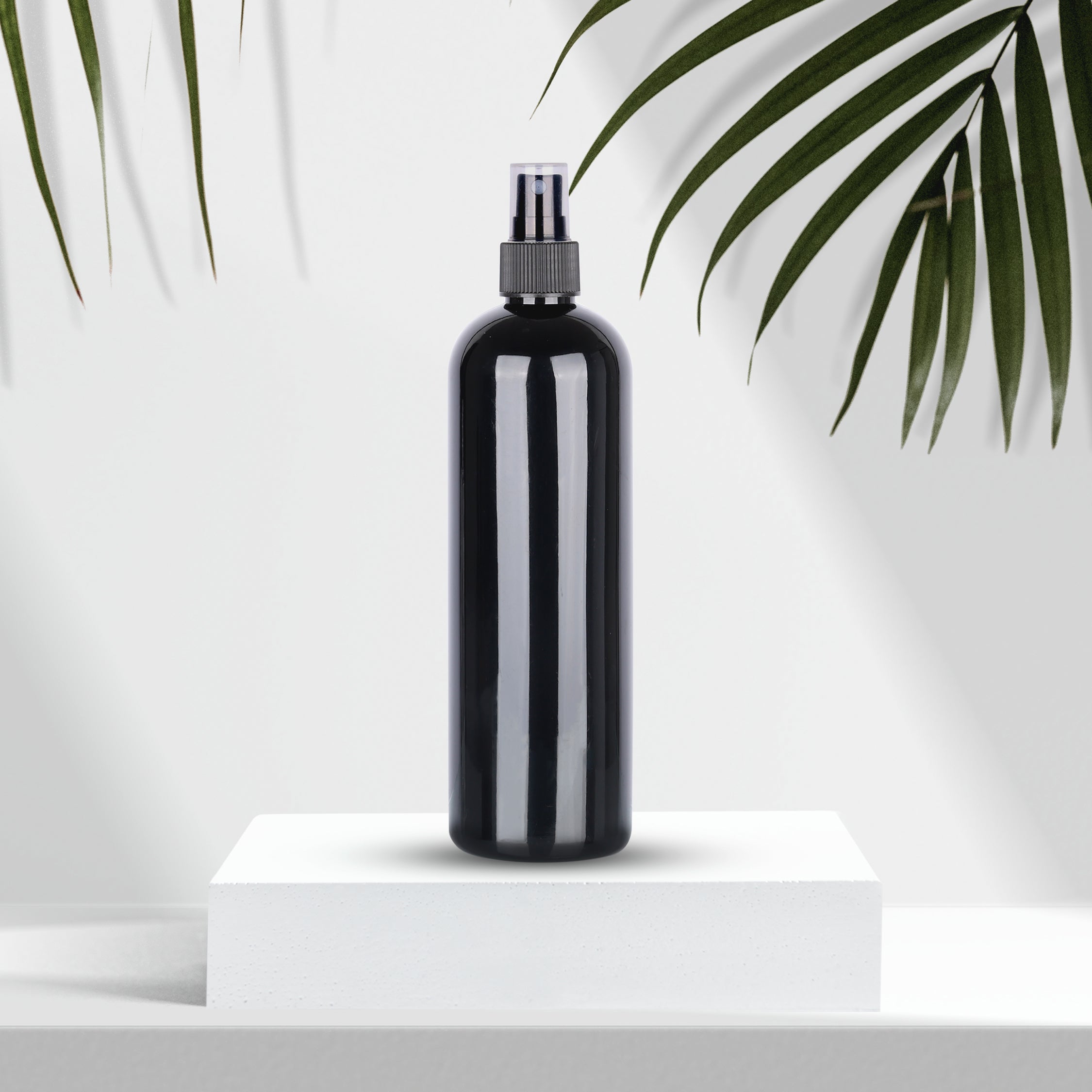 Black Round PET Bottle with Fine Black Mist Spray