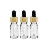 Clear Round Glass Dropper Bottle with Black Silicone Teat