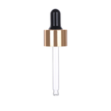 20mm Gold Dropper Cap with Black Bulb & Clear Glass Pipette