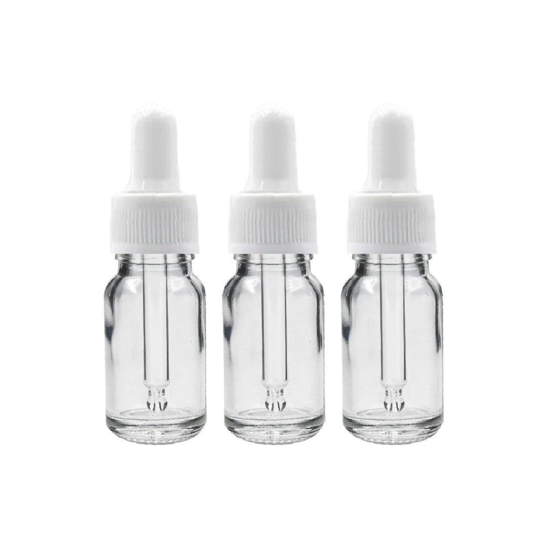 Clear Round Glass Dropper Bottle with Knurling Sleeve