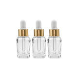 Clear Square Glass Dropper Bottle with White Silicone Teat