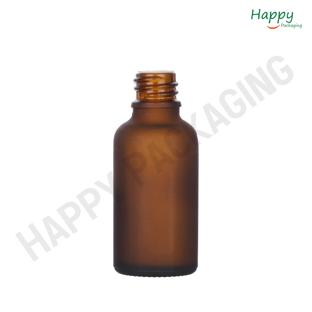 Amber Frosted Glass Dropper Bottle