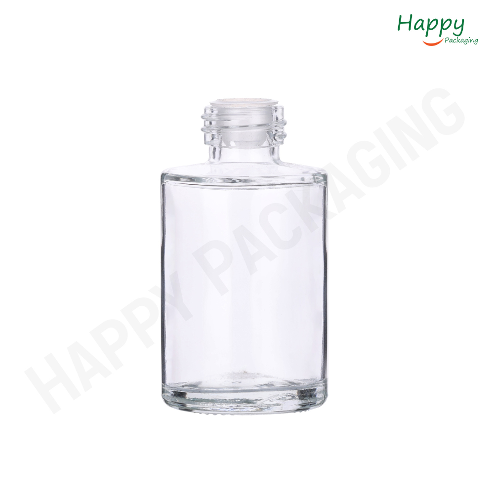 Clear Flat Shoulder Glass Dropper Bottle