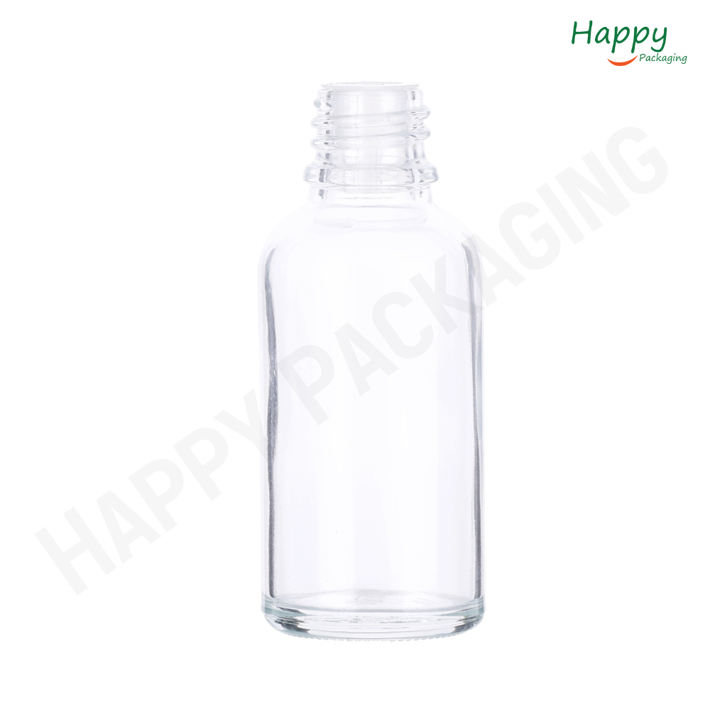 Clear Round Glass Dropper Bottle