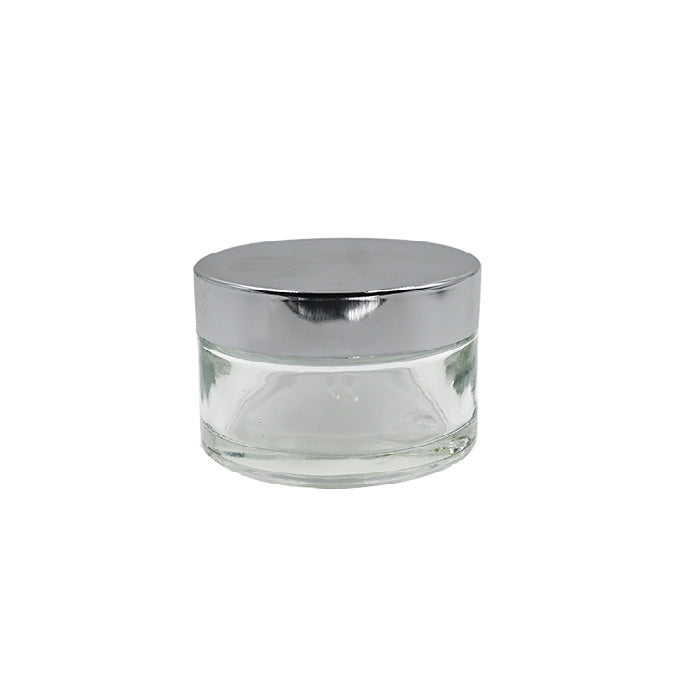 Clear Round Empty Glass Cosmetic Cream Container jar