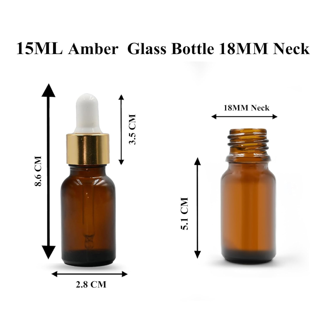 Amber Round Glass Dropper Bottle with White Silicone Teat