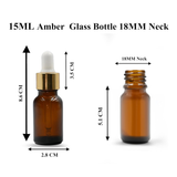 Amber Round Glass Dropper Bottle with White Silicone Teat