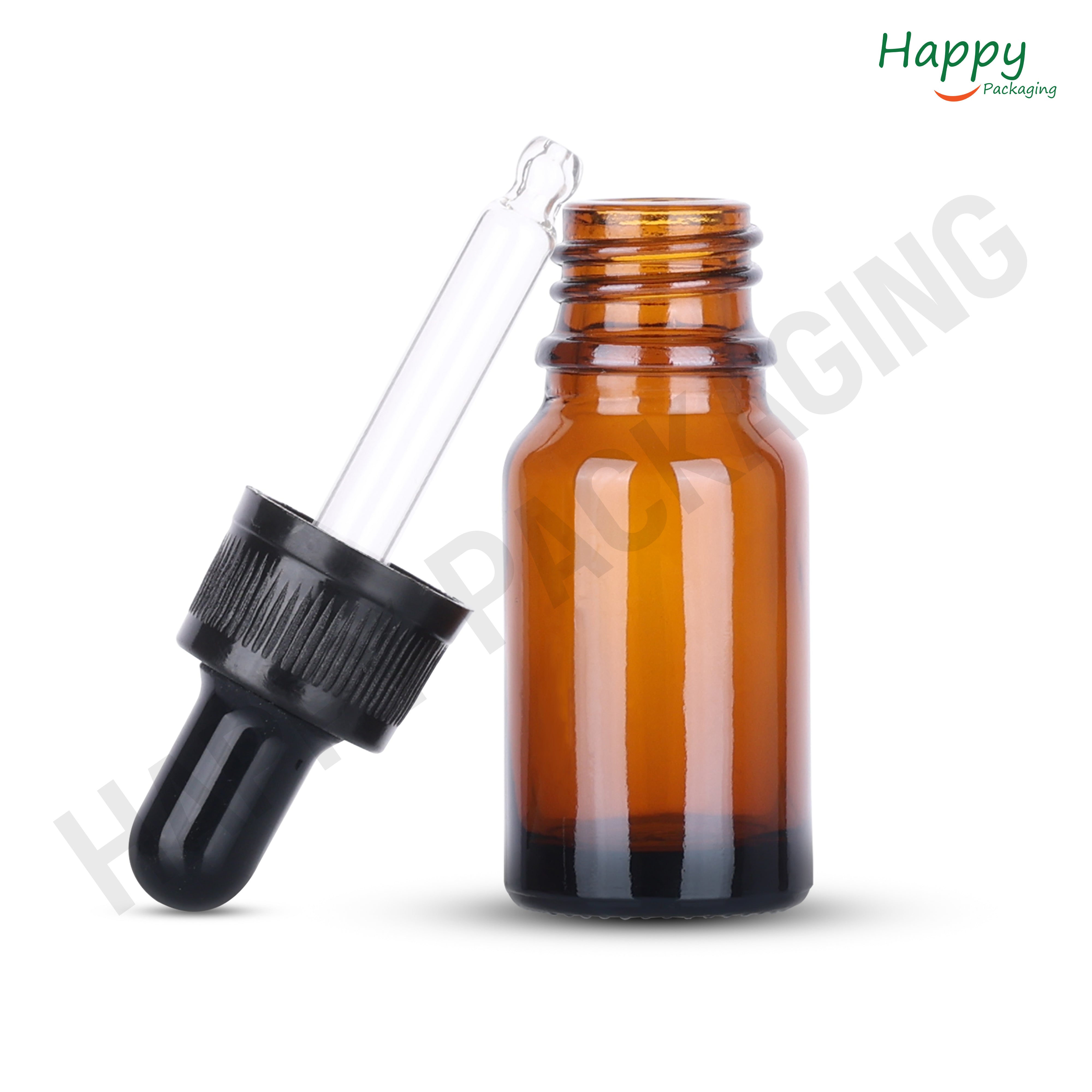 Amber Round  Glass Dropper Bottle with Knurling Silicon Sleeve