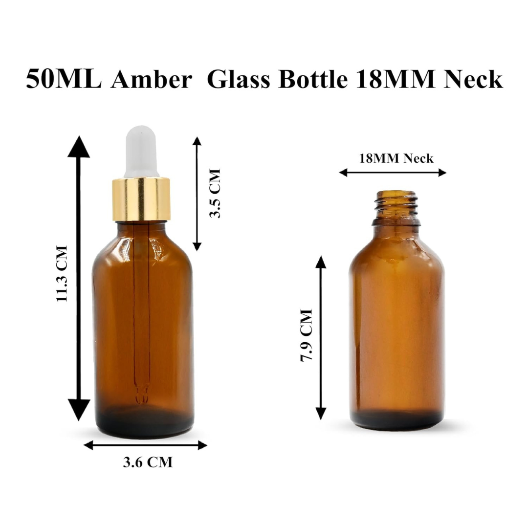 Amber Round Glass Dropper Bottle with White Silicone Teat
