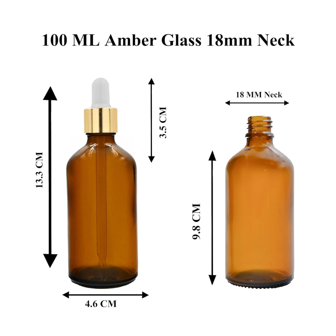 Amber Round Glass Dropper Bottle with White Silicone Teat