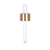 20mm Gold Dropper Cap with White Bulb & Clear Glass Pipette