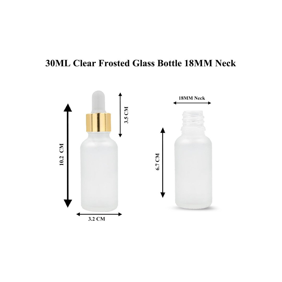 Clear Frosted Round Empty Glass Bottle with White Silicon Teat