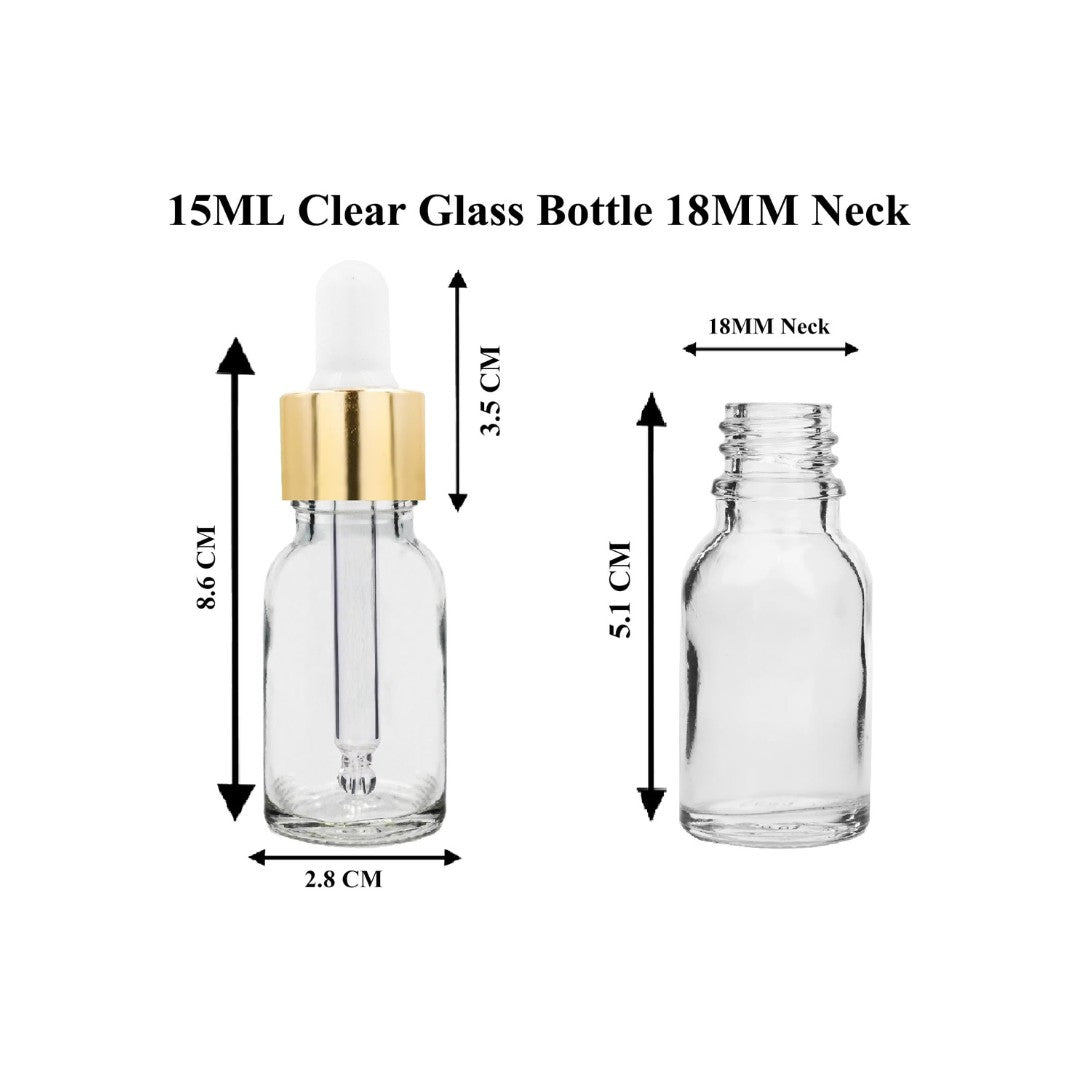 Clear Round Glass Dropper Bottle with White Silicone Teat