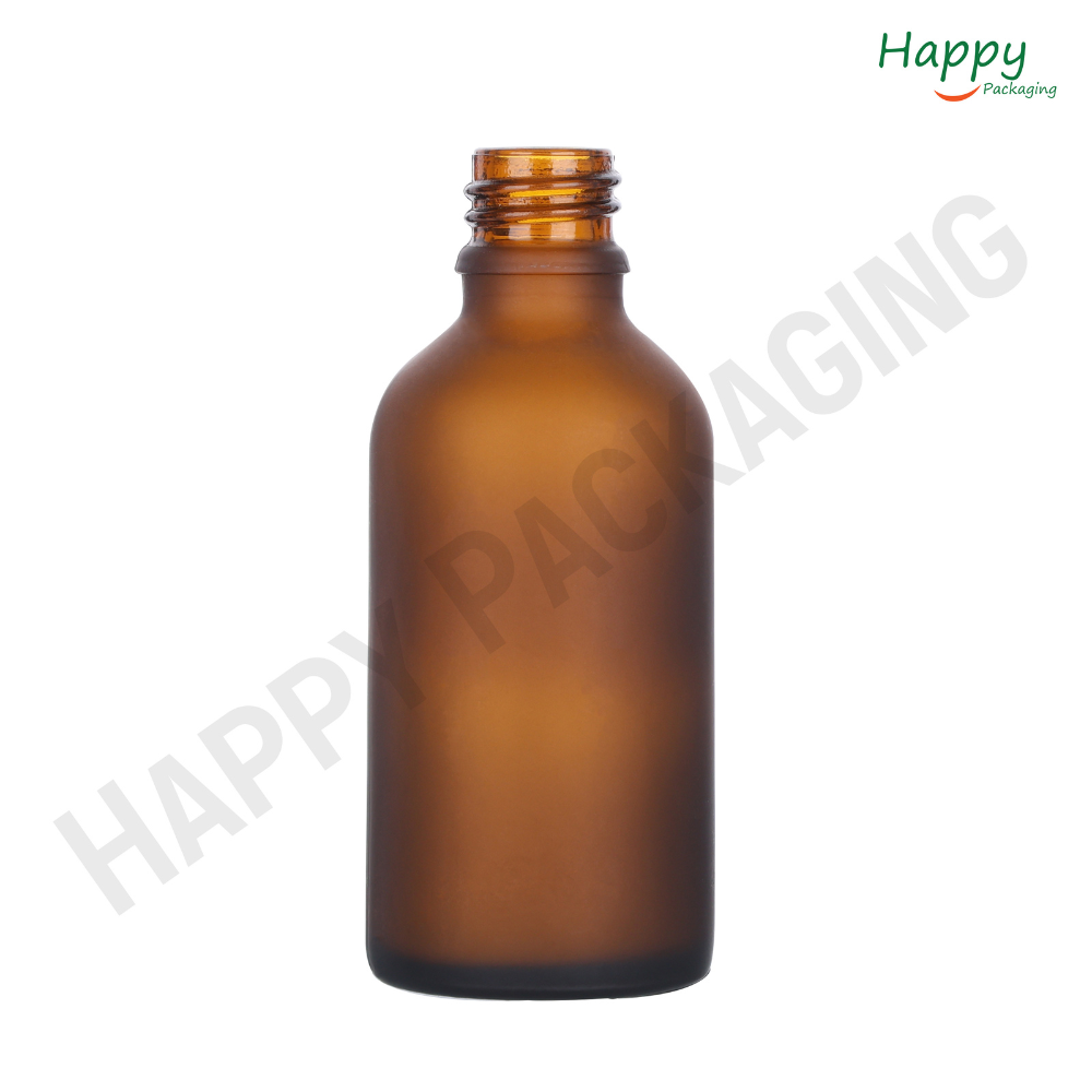 Amber Frosted Glass Dropper Bottle