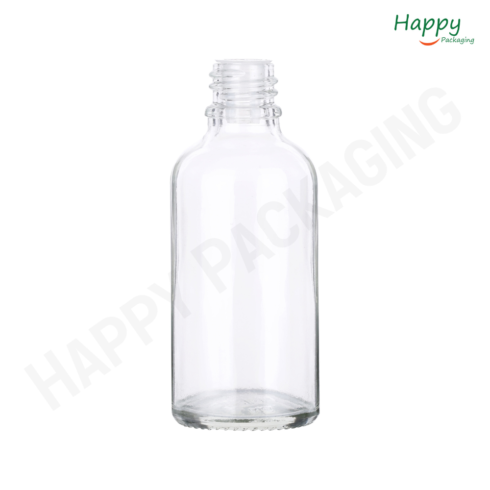 Clear Round Glass Dropper Bottle