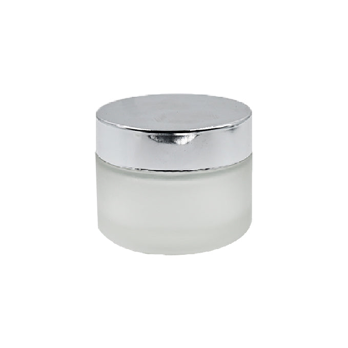 Clear Frosted Round Empty Glass Cosmetic Cream Container jar