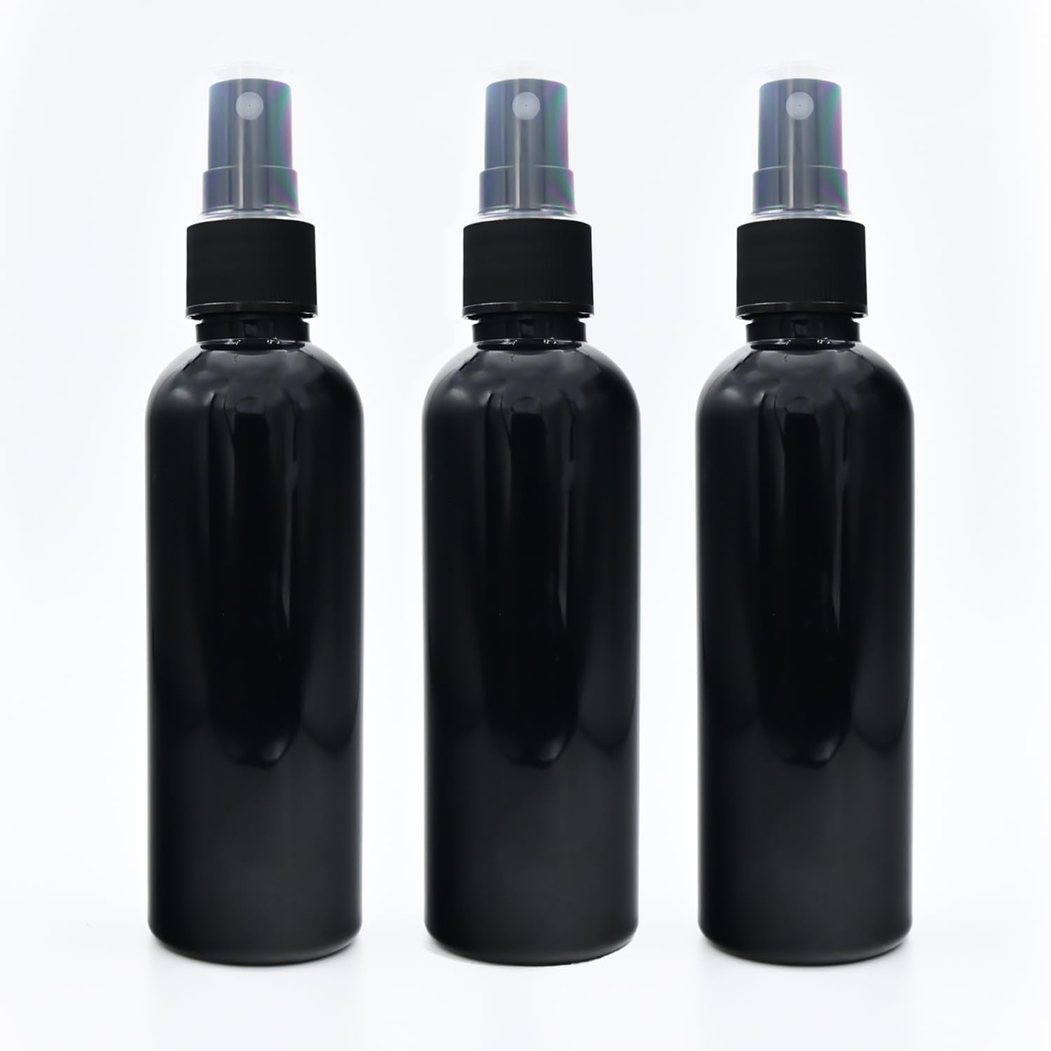 Black Round PET Bottle with Fine Black Mist Spray