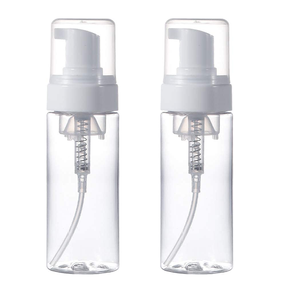 Happy Packaging  Clear Bottle Dispenser, Empty Foam Pump Bottles for Refillable Travel Hand Soap Foaming, Shampoo