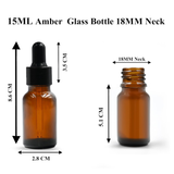 Amber Round Glass Dropper Bottle with Smooth Silicon Sleeve