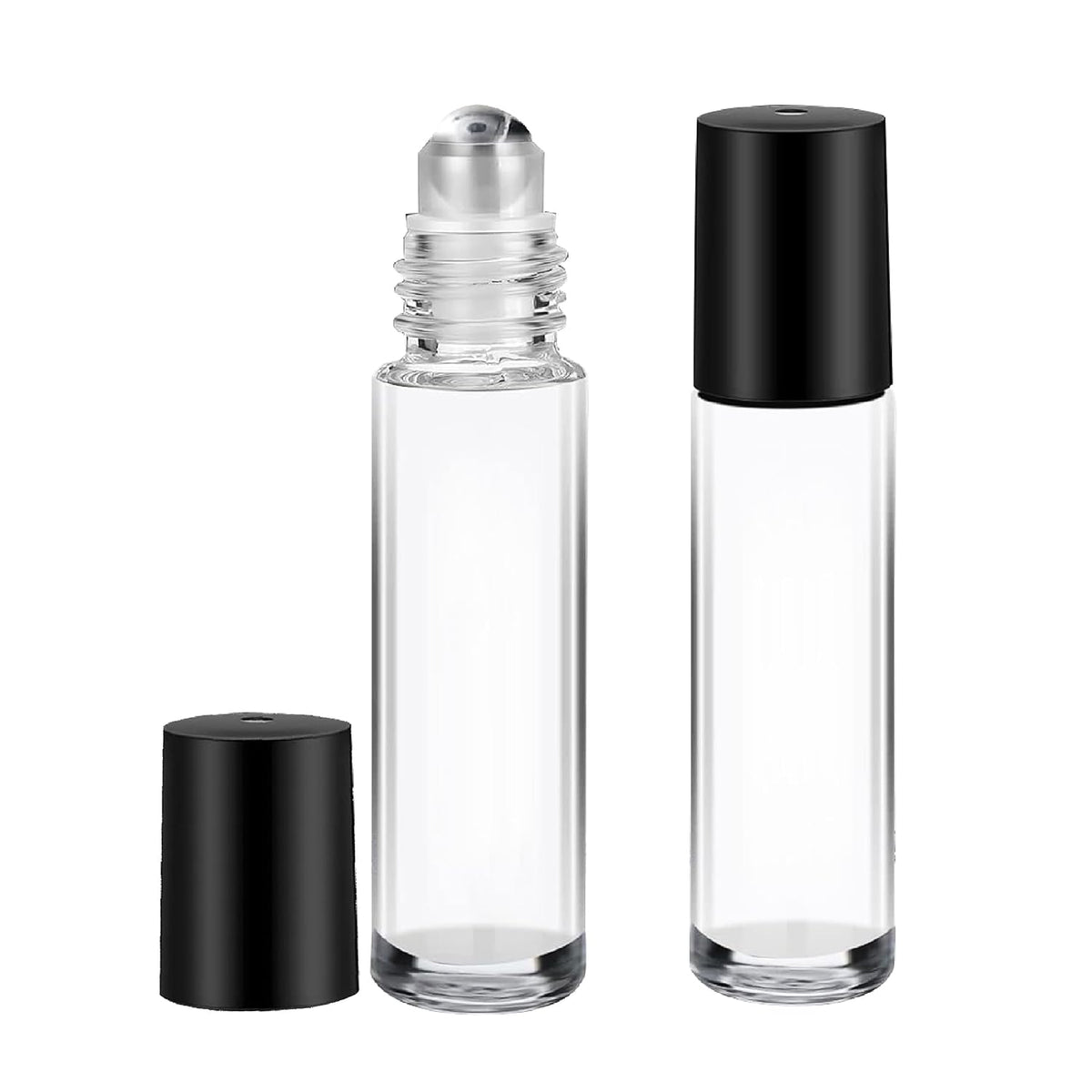 Clear Glass Roll on bottle steel