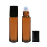 Amber Glass Roll on bottle With Steel roller