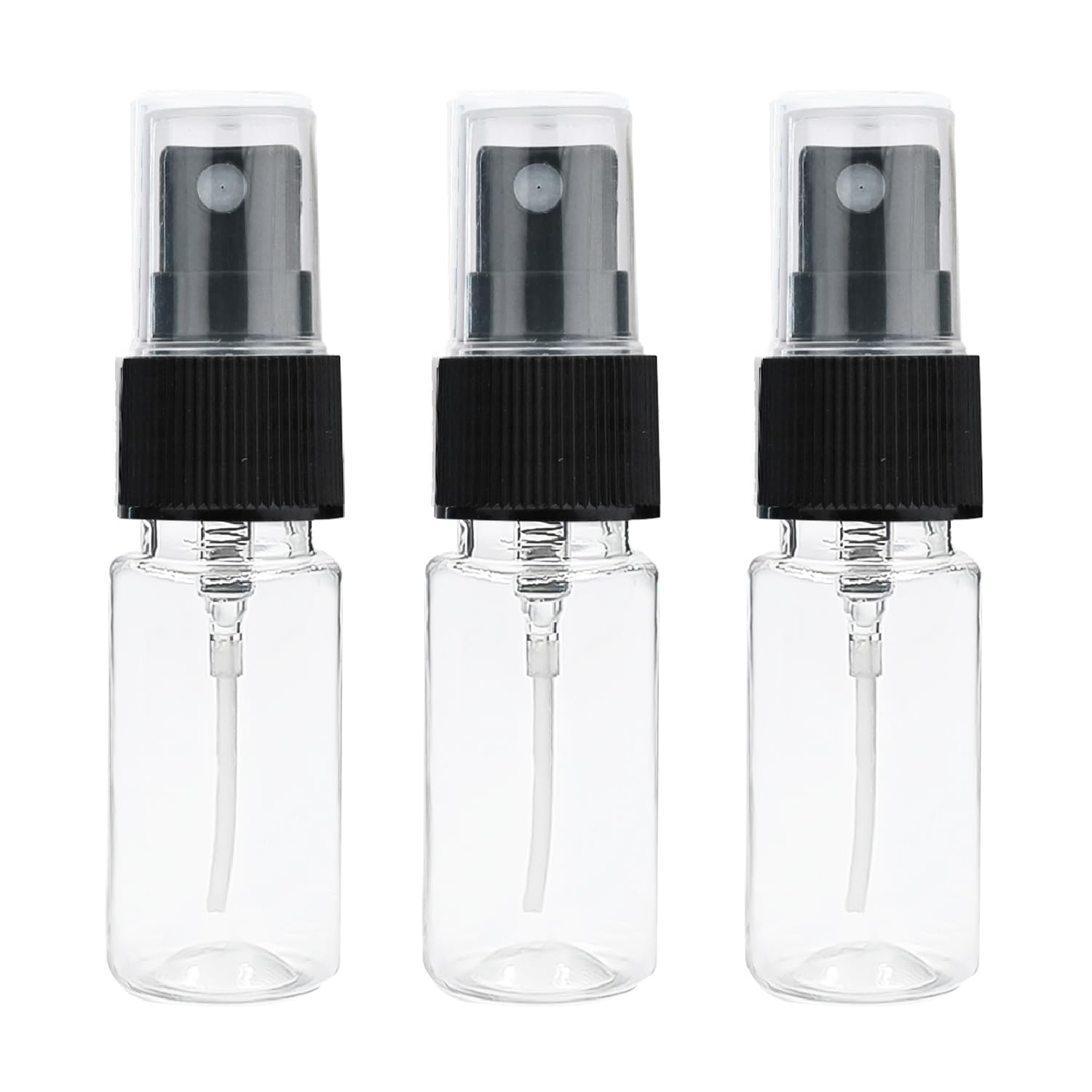 Clear Empty jli PET Round Bottles With Black Flip Top Cap