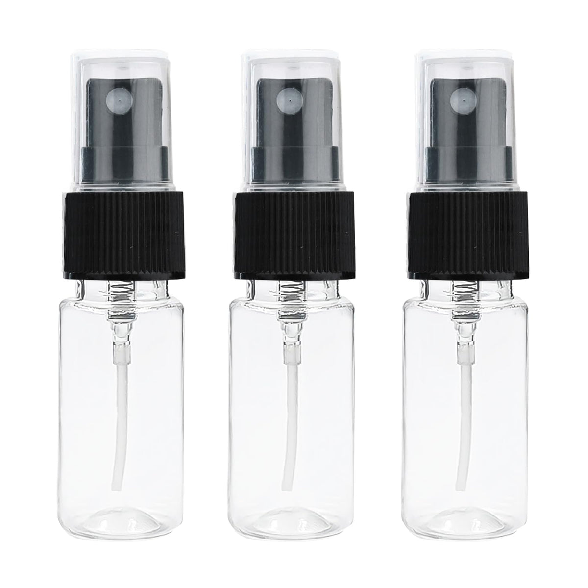 Clear Empty jli PET Round Bottles With Black Flip Top Cap
