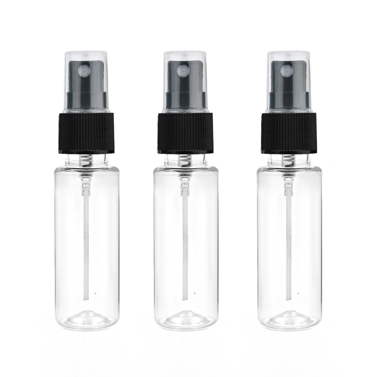 Clear Empty jli PET Round Bottles With Black Flip Top Cap