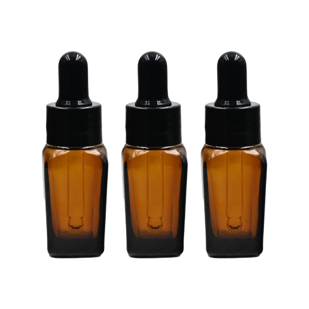 Amber Square Empty Glass Bottle with Smooth Sleeve