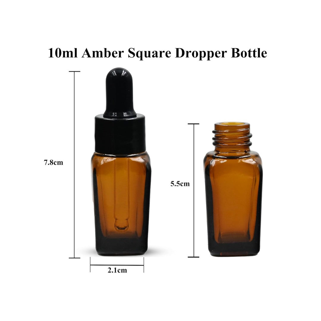 Amber Square Empty Glass Bottle with Smooth Sleeve