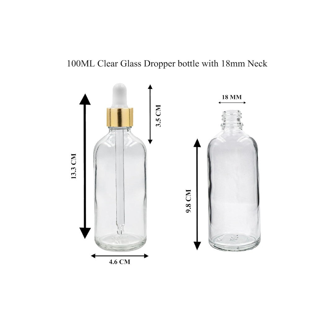 Clear Round Glass Dropper Bottle with White Silicone Teat