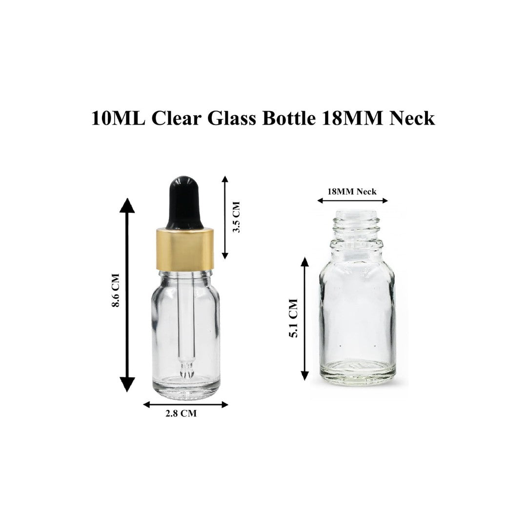 Clear Round Glass Dropper Bottle with Black Silicone Teat