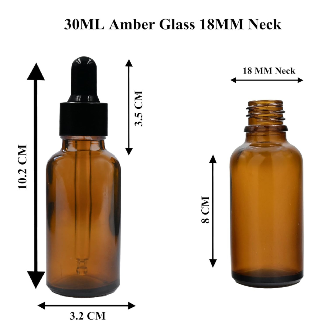 Amber Round Glass Dropper Bottle with Smooth Silicon Sleeve