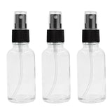 Clear Round Empty Glass bottle With Black Mist Spray and Over Cap