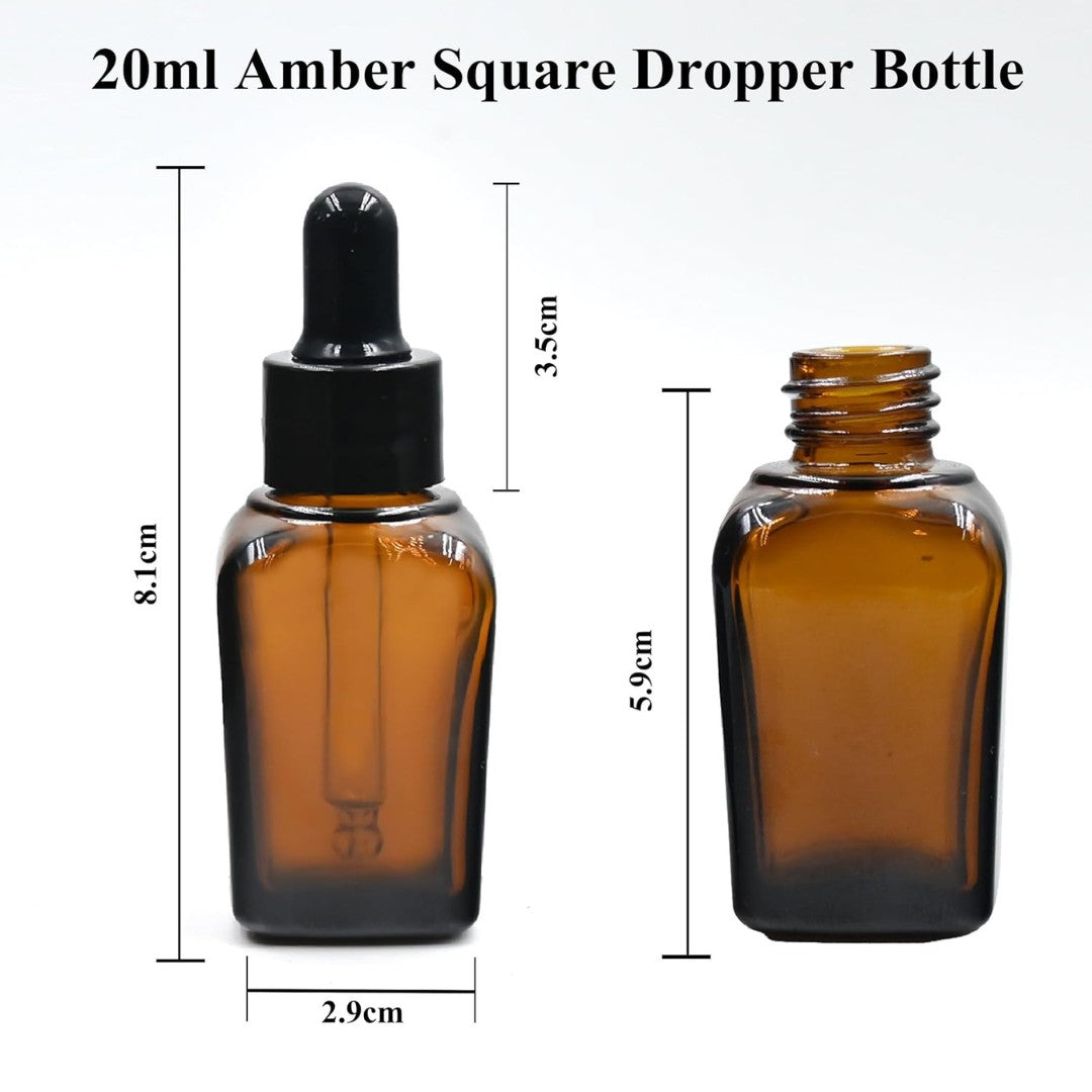 Amber Square Empty Glass Bottle with Smooth Sleeve