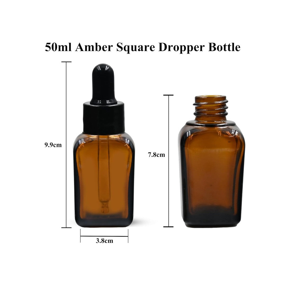 Amber Square Empty Glass Bottle with Smooth Sleeve