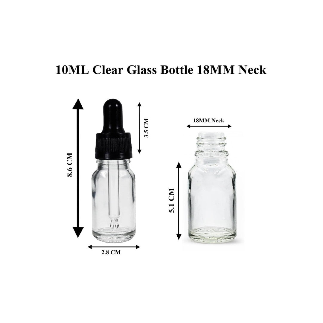 Clear Round Glass Dropper Bottle with Knurling Sleeve