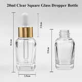 Clear Square Glass Dropper Bottle with White Silicone Teat