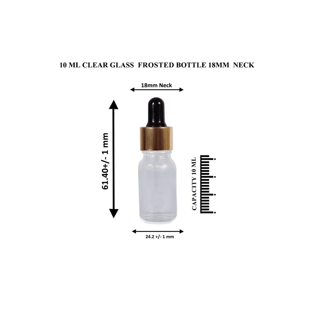 Clear Frosted Round Empty Glass Bottle with Black Silicon Teat