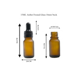 Amber Round Frosted Glass Dropper Bottle with Knurling Sleeve