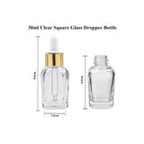 Clear Square Glass Dropper Bottle with White Silicone Teat