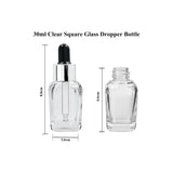 Clear Square Glass Dropper Bottle with Black Silicone Teat