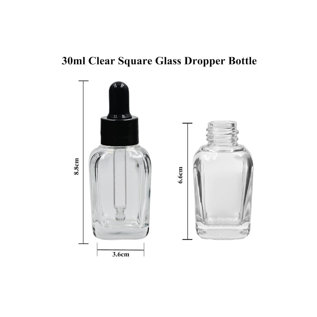 Clear Round Glass Dropper Bottle with Smooth Sleeve
