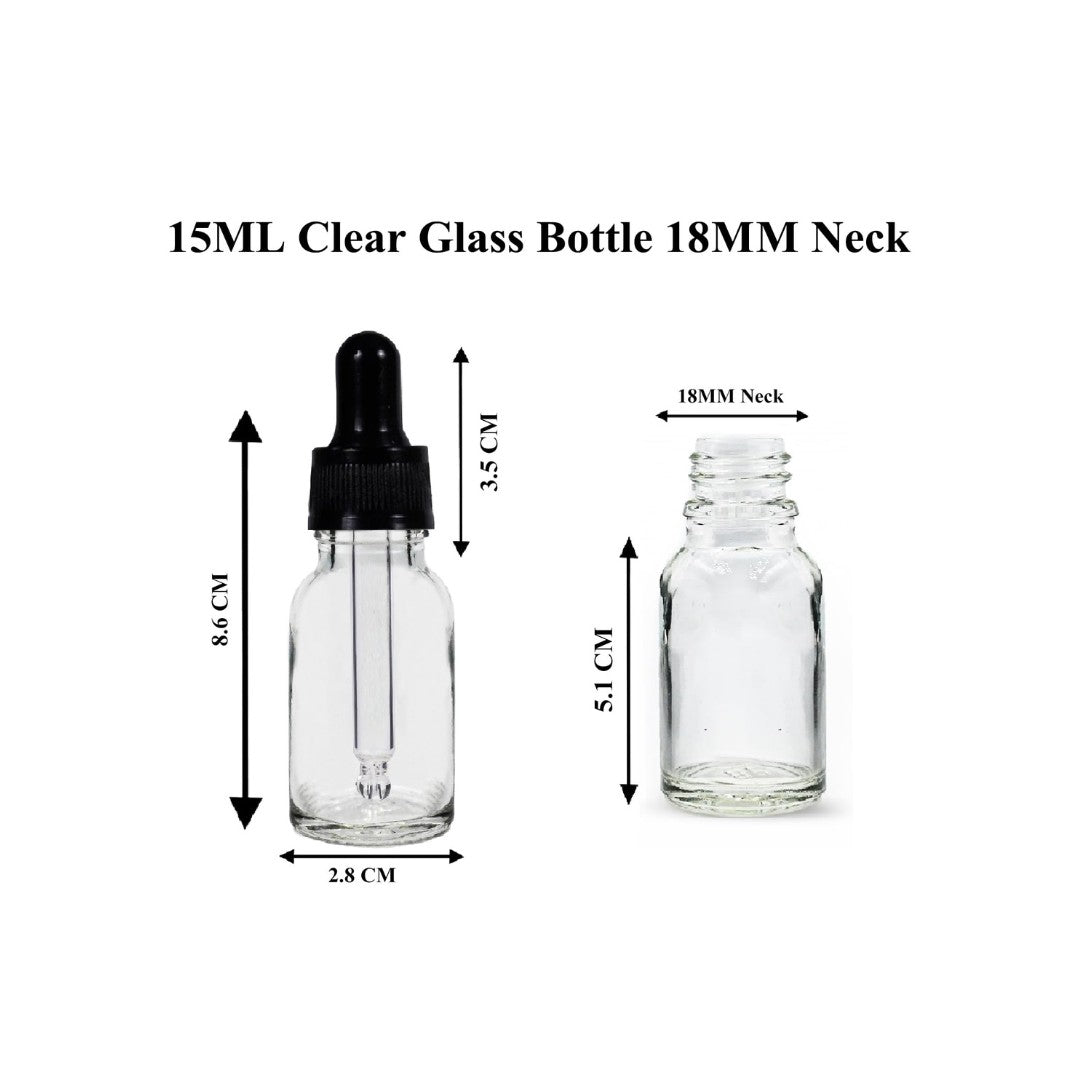 Clear Round Glass Dropper Bottle with Knurling Sleeve
